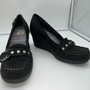 143 Girl Faux Suede Gummie Bear Wedge Moccasins